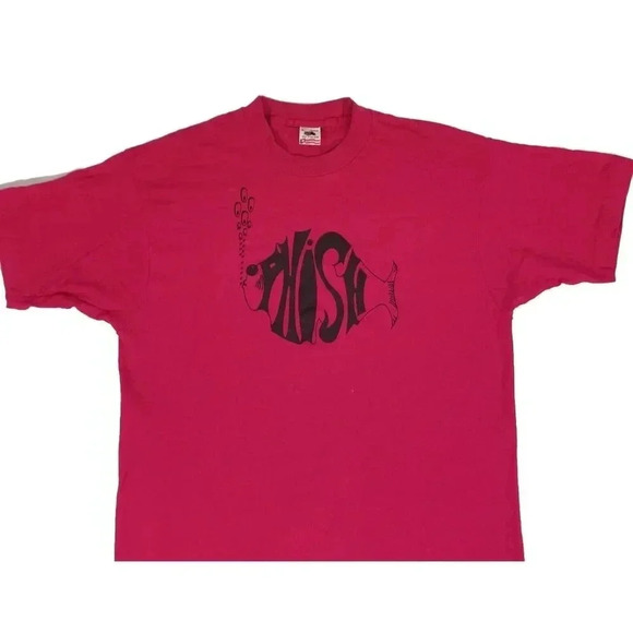 PHISH Vintage 1990s Single Stitch Fruit of the Loom Tag Magenta T-Shirt Adult L - Picture 3 of 9